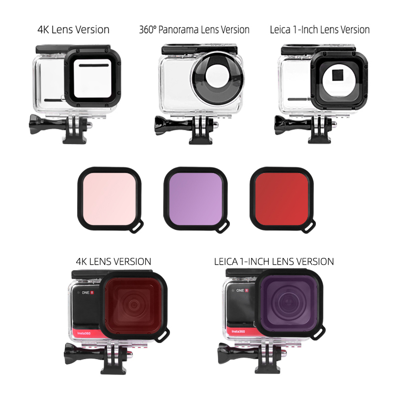 Insta360  60M  Ͽ¡ ̽ 4K/ Leica 1 ġ   R ī޶ ̺   Red/Pink/Purple ׼